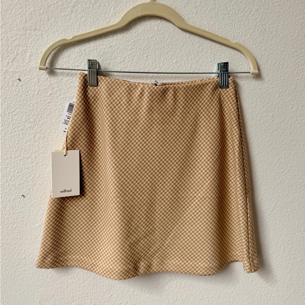 Wilfred Beige Checkered Mini Skirt